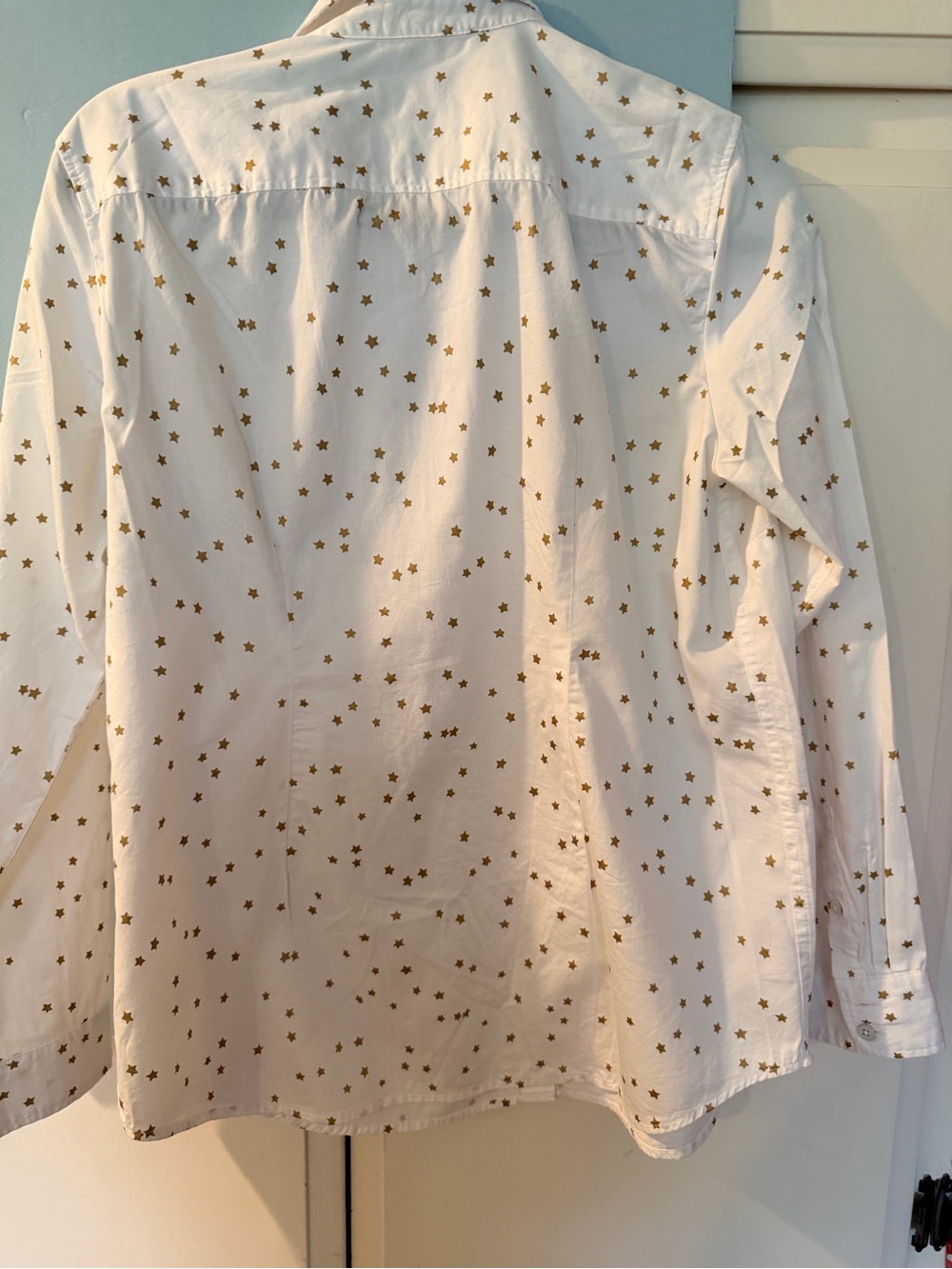 Talbots White Button-Down Shirt with Gold Star Print - Men's - Picture 9 of 9